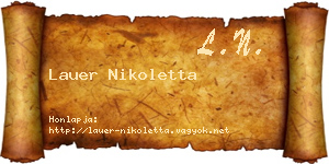 Lauer Nikoletta névjegykártya