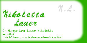 nikoletta lauer business card